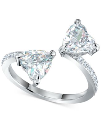 Swarovski - Silver-Tone Crystal Heart Ring
