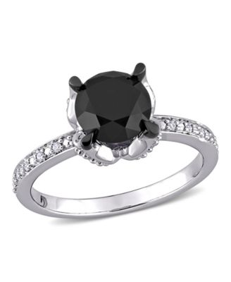 Macy's - Black and White Diamond (2 ct. t.w.) Engagement Ring in 14k White Gold