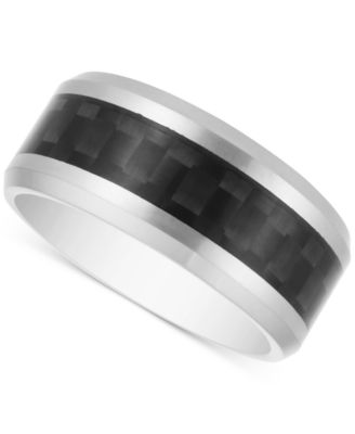 Macy's - Men's Woven-Look Band in Carbon Fiber & Tantalum