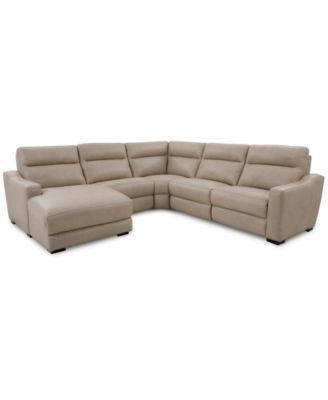 Best Master Furniture - Gabrine 5-Pc. Leather Sectional with 2 Power Headrests and Chaise