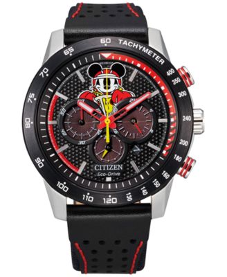 Citizen - Men's Mickey Mouse Black Polyurethane Strap Watch 44mm