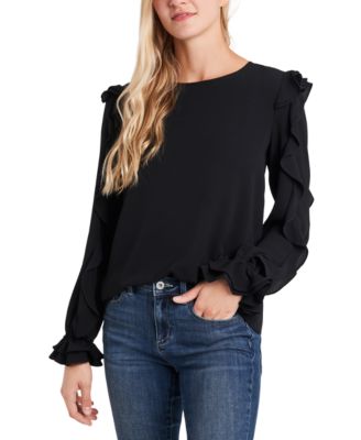 CeCe - Ruffled Crewneck Blouse