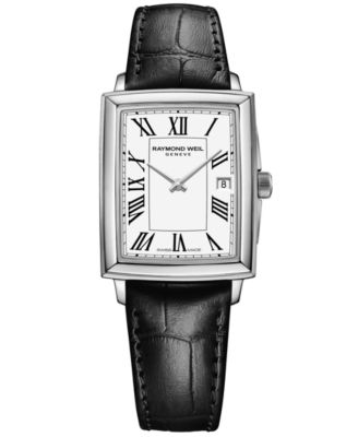 Raymond Weil - Women's Swiss Toccata Black Calf Leather Strap Watch 25x35mm