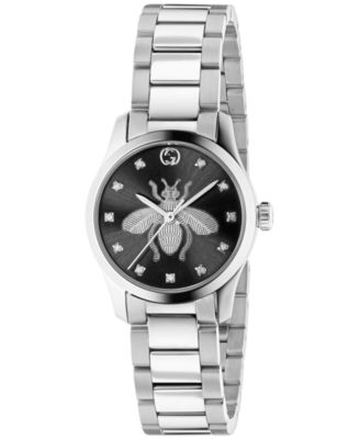 Gucci - Women's Swiss G-Timeless Iconic Diamond (1/20 ct. t.w.) Stainless Steel Bracelet Watch 27mm
