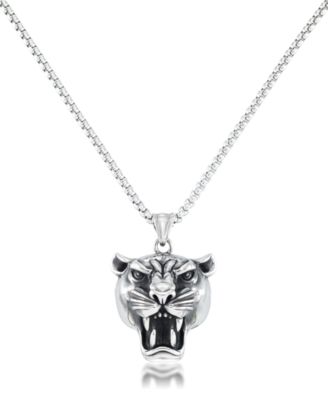 Andrew Charles by Andy Hilfiger - Men's Panther Head 24" Pendant Necklace in Stainless Steel
