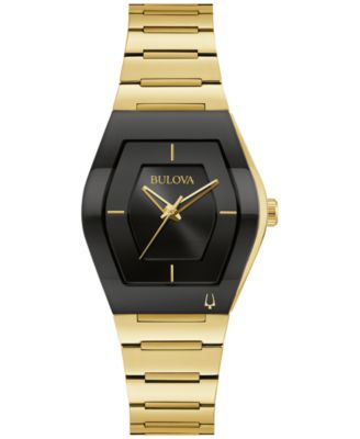 Bulova - Women's Gemini Gold-Tone Stainless Steel Bracelet Watch 30mm