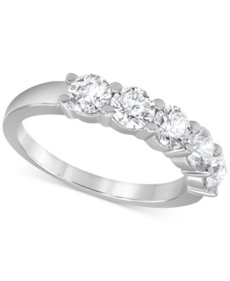 Macy's - Diamond 5 Stone Band 1 1/2 ct. t.w. in 14k White Gold
