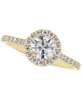 De Beers Forevermark - Diamond Halo Pav&eacute; Band Engagement Ring (1/2 ct. t.w.) in 14k Gold