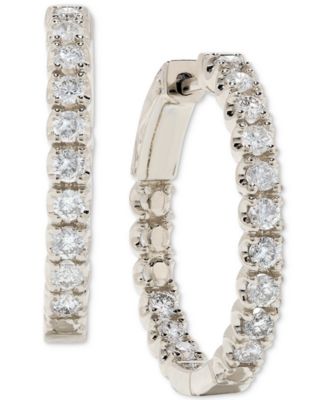 Macy's - Diamond In & Out Hoop Earrings (1 ct. t.w.)