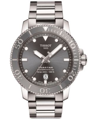 Tissot - Men's Seastar 1000 Powermatic 80 Automatic Stainless Steel Bracelet Watch 43mm