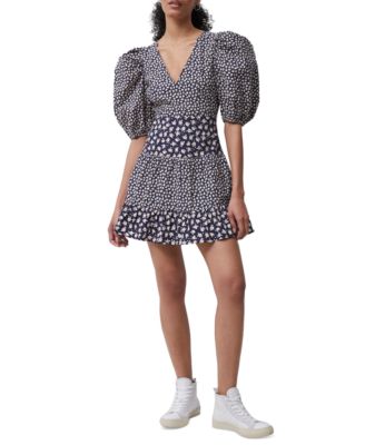 French Connection - Women's Aura Cotton Ditsy-Print Puff-Sleeve Dress