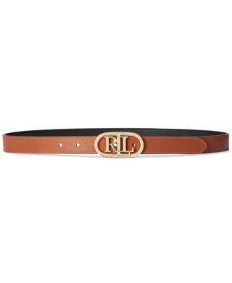 Lauren Ralph Lauren - Women's Logo Reversible Skinny Leather Belt