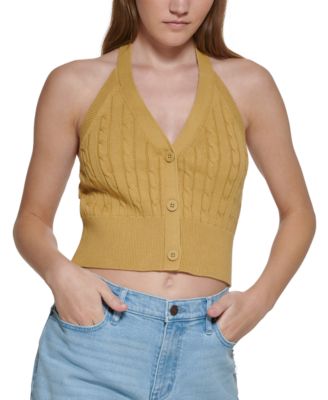 Calvin Klein Jeans - Cable-Knit Cotton Halter Top