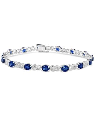 EFFY Collection - Sapphire (6-3/8 ct. t.w.) & Diamond (3/8 ct. t.w.) Infinity Link Bracelet in 14k White Gold