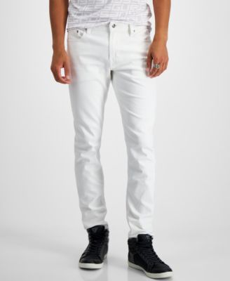 GUESS - Men's Slim-Fit Tapered Low-Rise Stretch Jeans in Optic White