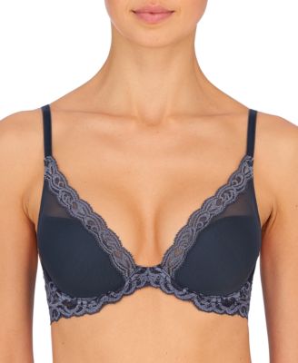 Natori - Feathers Contour Plunge Lace-Trim Bra 730023