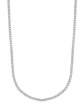 Grown With Love - Unisex Lab Grown Diamond 22" Tennis Necklace (10 ct. t.w.) in 10k White Gold