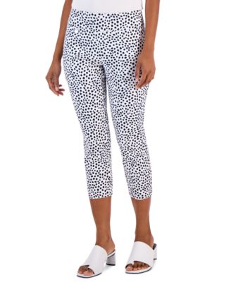 Alfani - Printed Pull-On Tummy-Control Capri Pants