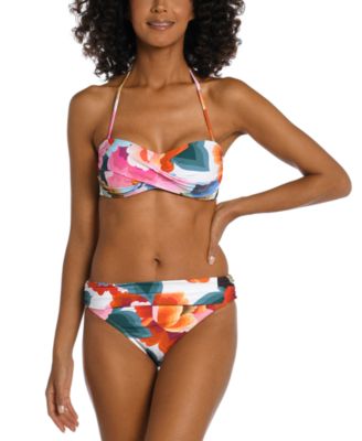 La Blanca - Women's Floral Rhythm Twist Bandeau Bra & Bottoms