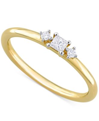 Macy's - Diamond 3-Stone Engagement Ring (1/6 ct. t.w.) in 14k Gold