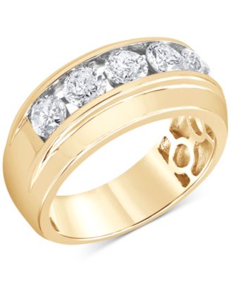 Macy's - Men's Diamond Channel-Set Ring (2 ct. t.w.) in 10k Gold