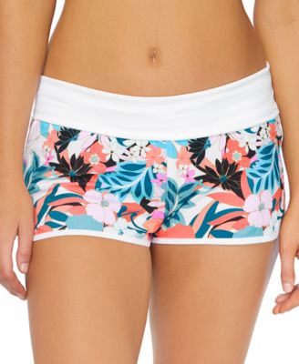 Raisins - Juniors' Aloha Tropical-Print Swim Shorts