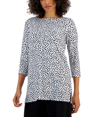 Alfani - Printed 3/4-Sleeve Tunic Top