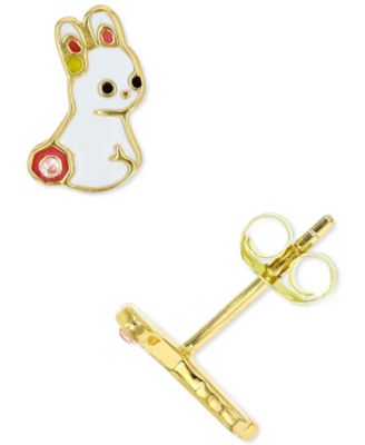 Macy's - Bunny Stud Earrings in Sterling Silver or 14k Gold over Sterling Silver