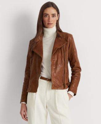 Macy's - Leather Moto Jacket