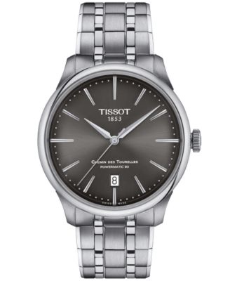 Tissot - Unisex Swiss Automatic Chemin des Tourelles Powermatic 80 Stainless Steel Bracelet Watch 39mm