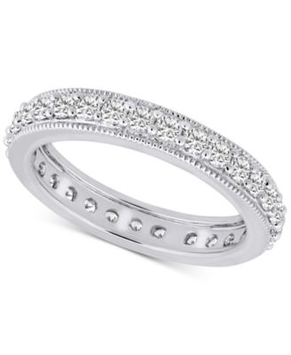 Macy's - Diamond Beaded Edge Eternity Band (7/8 ct. t.w.) in 14k Gold