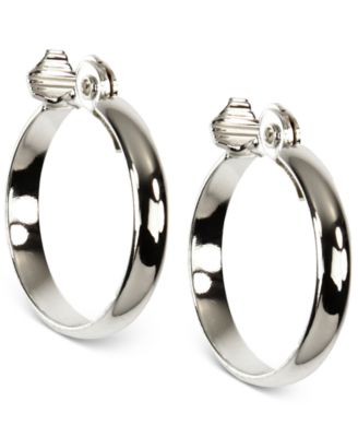 Anne Klein - Silver-Tone Wide Hoop Earrings
