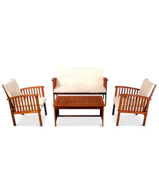 Noble House - Kendale Outdoor Acacia Wood Sofa 4-Pc. Set, Direct Ship