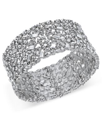 I.N.C. International Concepts - Wide Crystal Cluster Stretch Bracelet