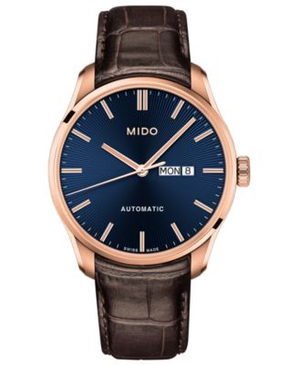 Mido - Men's Swiss Automatic Belluna II Brown Leather Strap Watch 42.5mm