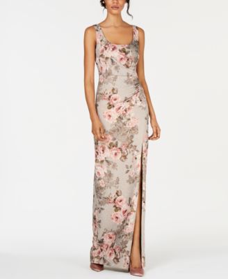 Adrianna Papell - Metallic Floral-Print Gown