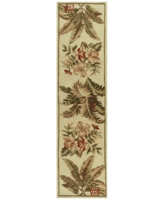 Kas - Sparta Tropical Oasis 3133 Ivory 2'6" x 10' Runner Area Rug