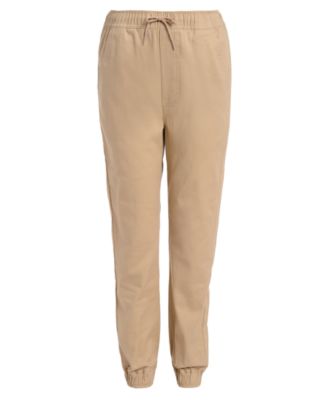 Nautica - Big Boys Evan Tapered-Fit Stretch Khaki Joggers with Reinforced Knees