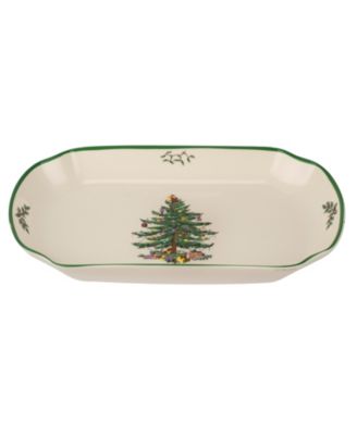 Spode - Christmas Tree Rectangular Scalloped Tray