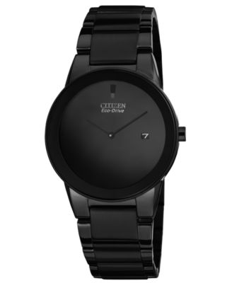 Citizen - Men's Eco-Drive Axiom Black Ion-Plated Stainless Steel Bracelet Watch 40mm AU1065-58E