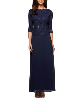 Alex Evenings - Dress, Sequined Lace Gown
