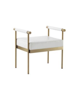 TOV Furniture - Diva White Vegan Leather Bench