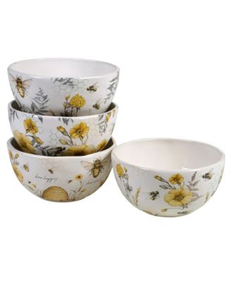 Certified International - Bee Sweet 4-Pc. Ice Cream Bowls asst.