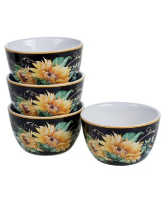 Certified International - Sunflower Fields 4-Pc. Ice Cream Bowls
