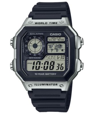 Casio - Men's Digital Black Resin Strap Watch 42.1mm