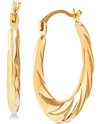 Macy's - Small Swirl Hoop Earrings in 14k Gold, 7/8"