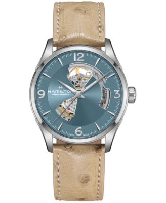 Hamilton - Men's Swiss Automatic Jazzmaster Beige Leather Strap Watch 42mm
