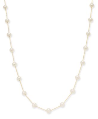 EFFY Collection - EFFY Cultured Freshwater Pearl (5-1/2mm) Station Necklace in 14k Gold, 14k Rose Gold or 14k White Gold