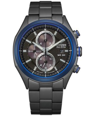 Citizen - Men's Chronograph Black Stainless Steel Bracelet Watch 41mm