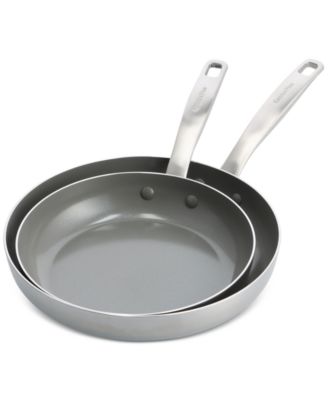GreenPan - Chatham Stainless Ceramic Nonstick 2-Pc. Frypan Set